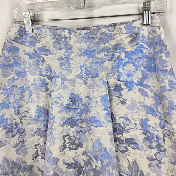 Ark & Co Skirt Womens Size Medium Purple Metallic Floral Tapestry A-Line Pleated - Picture 3 of 7